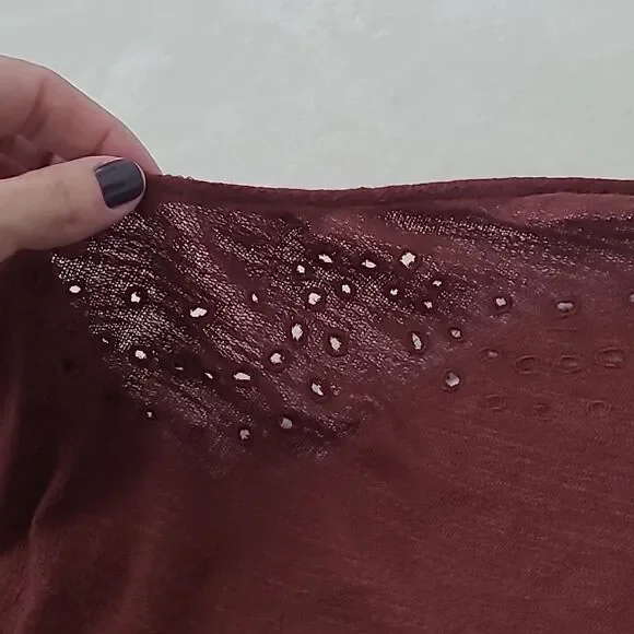 Roxy Quicksilver Red Tassel Tie Halter Romper Shorts Eyelet Women's Medium Boho - Picture 8 of 16